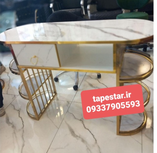 میز ناخن آرایشگاهی دوطرف استند طلایی نقره ای تک کشو ارسال به سراسر ایران امکان خرید حضوری