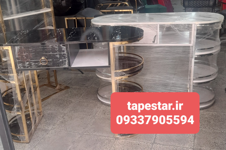 میز ناخن آرایشگاهی دوطرف استند طلایی نقره ای تک کشو ارسال به سراسر ایران امکان خرید حضوری