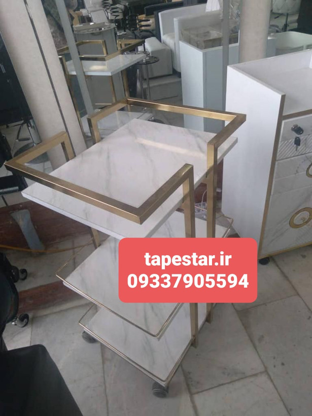 ترولی آرایشگاهی چوبی پزشکی چرخ دار ارسال به سراسر ایران امکان خرید حضوری
