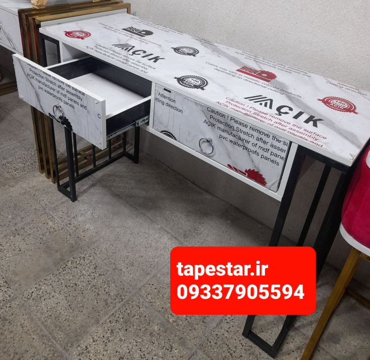 میز ناخن آرایشگاهی تک نفره دو کشو بدنه مشکی آهویی ارسال به سراسر ایران امکان خرید حضوری